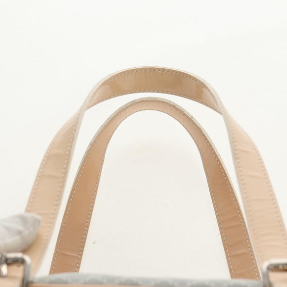 CELINE Macadam Canvas Hand Bag Light Blue Silver Auth 159343V