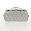 CELINE Macadam Canvas Hand Bag Light Blue Silver Auth 159343V-5