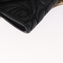 Gianni Versace Chain Wallet Leather Black Gold Auth 159344-9