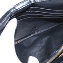 Gianni Versace Chain Wallet Leather Black Gold Auth 159344-20