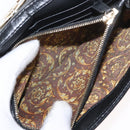 Gianni Versace Chain Wallet Leather Black Gold Auth 159344-12