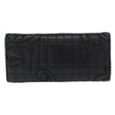 Gianni Versace Chain Wallet Leather Black Gold Auth 159344-2