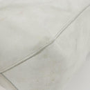 GUCCI Hand Bag Suede White Gold Auth 159346-9