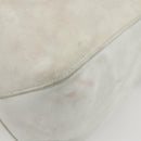 GUCCI Hand Bag Suede White Gold Auth 159346-15