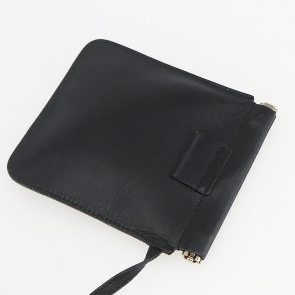 GUCCI Hand Bag Suede White Gold Auth 159346