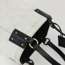 GUCCI Hand Bag Suede White Gold Auth 159346-6