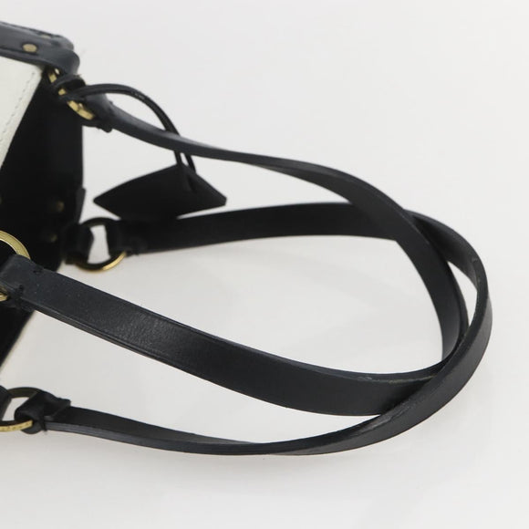 GUCCI Hand Bag Suede White Gold Auth 159346