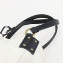 GUCCI Hand Bag Suede White Gold Auth 159346-8
