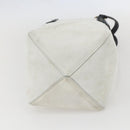 GUCCI Hand Bag Suede White Gold Auth 159346-5