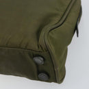 PRADA Hand Bag Nylon Khaki Silver Auth 159348-8