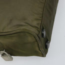 PRADA Hand Bag Nylon Khaki Silver Auth 159348-15