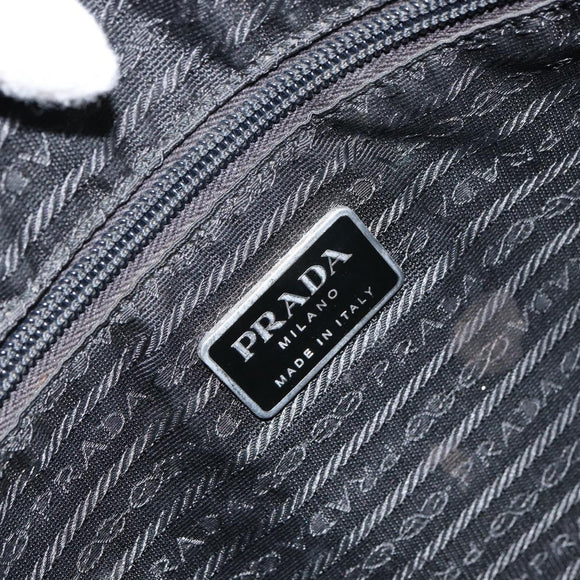 PRADA Hand Bag Nylon Khaki Silver Auth 159348