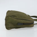 PRADA Hand Bag Nylon Khaki Silver Auth 159348-3