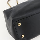 Salvatore Ferragamo Chain Vala Shoulder Bag Leather Black Gold Auth 159349-14