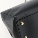 Salvatore Ferragamo Chain Vala Shoulder Bag Leather Black Gold Auth 159349-16