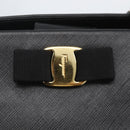 Salvatore Ferragamo Chain Vala Shoulder Bag Leather Black Gold Auth 159349-17