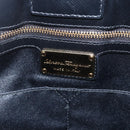 Salvatore Ferragamo Chain Vala Shoulder Bag Leather Black Gold Auth 159349-18