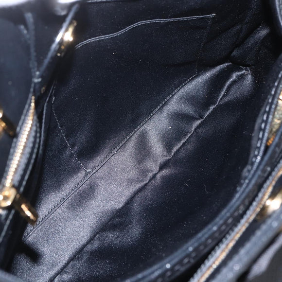 Salvatore Ferragamo Chain Vala Shoulder Bag Leather Black Gold Auth 159349