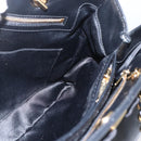 Salvatore Ferragamo Chain Vala Shoulder Bag Leather Black Gold Auth 159349-20