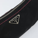 PRADA Accessory Pouch Nylon Black Silver Auth 159350-17