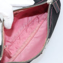PRADA Accessory Pouch Nylon Black Silver Auth 159350-9