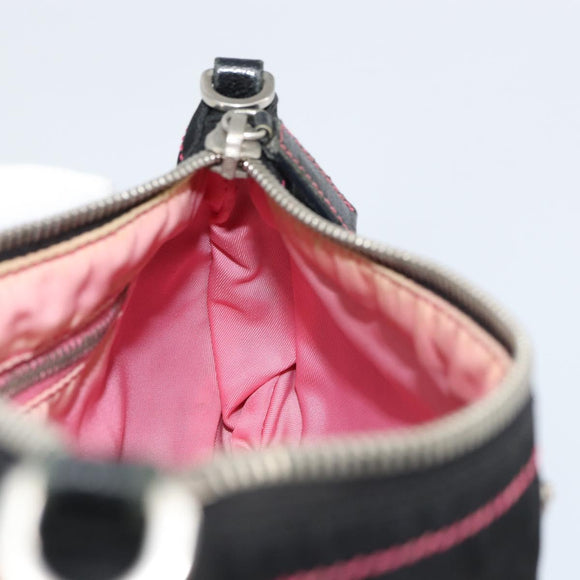 PRADA Accessory Pouch Nylon Black Silver Auth 159350