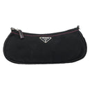 PRADA Accessory Pouch Nylon Black Silver Auth 159350-13