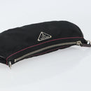 PRADA Accessory Pouch Nylon Black Silver Auth 159350-5
