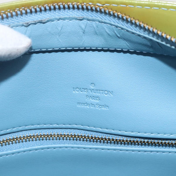 LOUIS VUITTON Monogram Vernis Houston Hand Bag Baby Blue M91005 LV Auth 159352