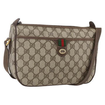 GUCCI GG Supreme Web Sherry Line Bag PVC Beige Gold 89 02 077 Auth 159354