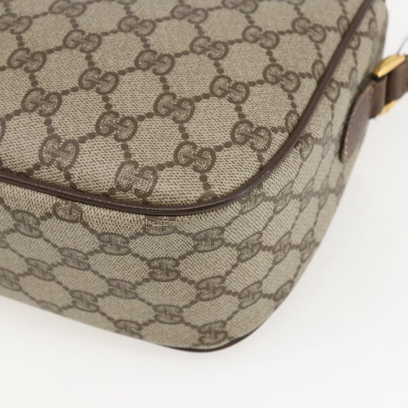 GUCCI GG Supreme Web Sherry Line Bag PVC Beige Gold 89 02 077 Auth 159354