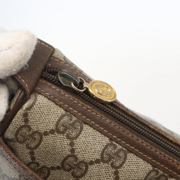 GUCCI GG Supreme Web Sherry Line Bag PVC Beige Gold 89 02 077 Auth 159354