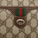 GUCCI GG Supreme Web Sherry Line Bag PVC Beige Gold 89 02 077 Auth 159354-15