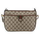 GUCCI GG Supreme Web Sherry Line Bag PVC Beige Gold 89 02 077 Auth 159354-2