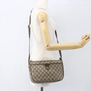 GUCCI GG Supreme Web Sherry Line Bag PVC Beige Gold 89 02 077 Auth 159354-23