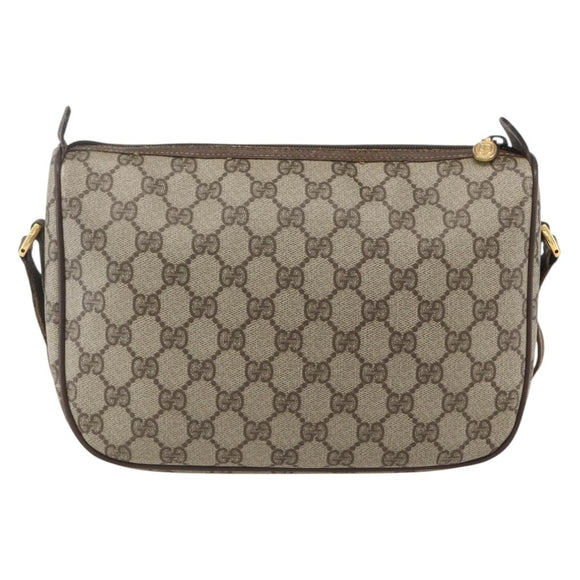 GUCCI GG Supreme Web Sherry Line Bag PVC Beige Gold 89 02 077 Auth 159354