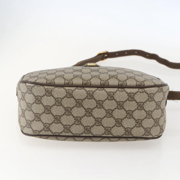 GUCCI GG Supreme Web Sherry Line Bag PVC Beige Gold 89 02 077 Auth 159354