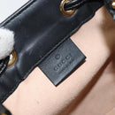 GUCCI Sherry Line Shoulder Bag Suede Red Gold Navy 550620 Auth 159356-18