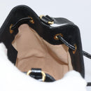 GUCCI Sherry Line Shoulder Bag Suede Red Gold Navy 550620 Auth 159356-19