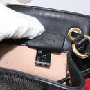 GUCCI Sherry Line Shoulder Bag Suede Red Gold Navy 550620 Auth 159356-12