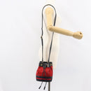 GUCCI Sherry Line Shoulder Bag Suede Red Gold Navy 550620 Auth 159356-21
