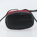 GUCCI Sherry Line Shoulder Bag Suede Red Gold Navy 550620 Auth 159356-5