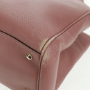 GUCCI Bamboo Hand Bag Leather 2way Pink Gold 323660 Auth 159357-16