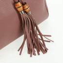 GUCCI Bamboo Hand Bag Leather 2way Pink Gold 323660 Auth 159357-19