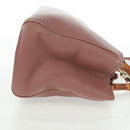 GUCCI Bamboo Hand Bag Leather 2way Pink Gold 323660 Auth 159357-4