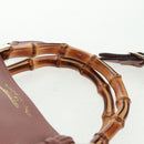 GUCCI Bamboo Hand Bag Leather 2way Pink Gold 323660 Auth 159357-14