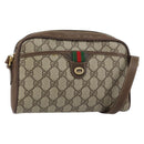 GUCCI GG Supreme Web Sherry Line Shoulder Bag PVC Beige Gold 116 02 089 Auth 159358-1
