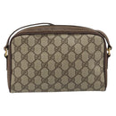 GUCCI GG Supreme Web Sherry Line Shoulder Bag PVC Beige Gold 116 02 089 Auth 159358-2