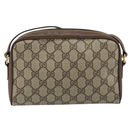 GUCCI GG Supreme Web Sherry Line Shoulder Bag PVC Beige Gold 116 02 089 Auth 159358 - 0