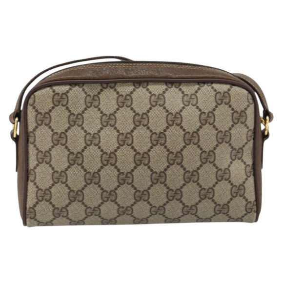 GUCCI GG Supreme Web Sherry Line Shoulder Bag PVC Beige Gold 116 02 089 Auth 159358